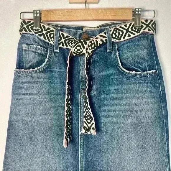 Current/Elliott Women’s The Slit Midi Rincon Skirt with Belt Size 24 - Picture 2 of 14